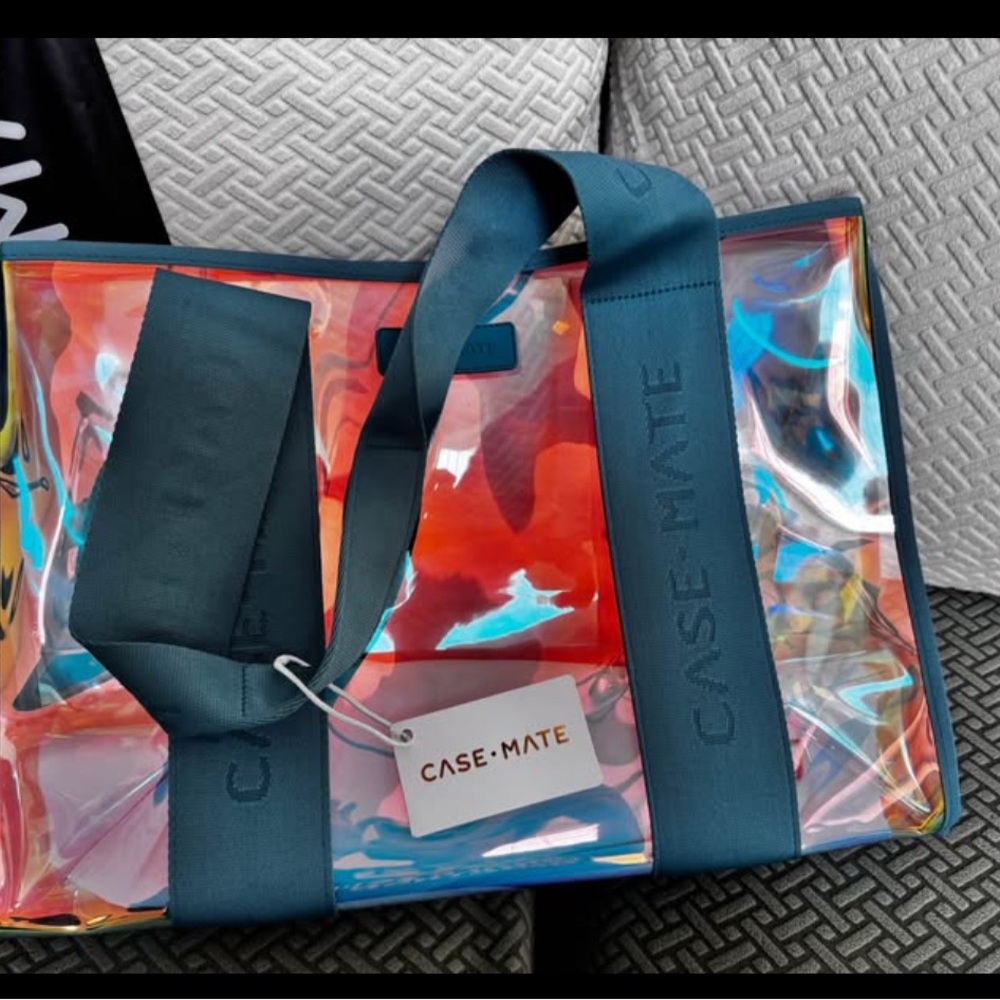 Case-Mate Iridescent Tote with Blue Straps
